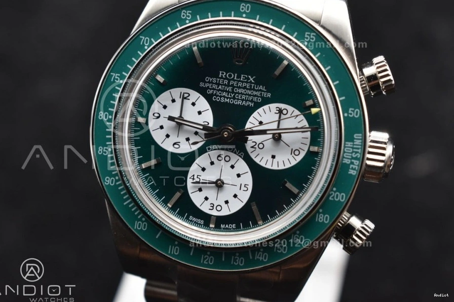 on Daytona Green SS Bracelet ADGF Edition Best A7750 Dial White SS 0425